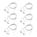 PEN RC-33 NC Recessed Wired Security Window Door Contact Sensor Alarm Magnetic Reed Switch White - (6 Sets)