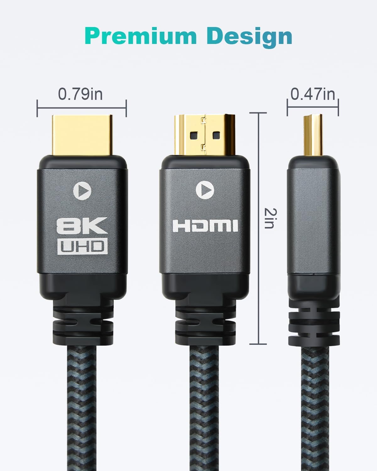 8K 20 2.1 8K@60Hz 4K@120Hz 144Hz, 2.2&2.3, HDR10, 3D, Monitor/TV/Blu-ray/PS5 (20 Yauhody HDMI Cable ft, HDMI Cable