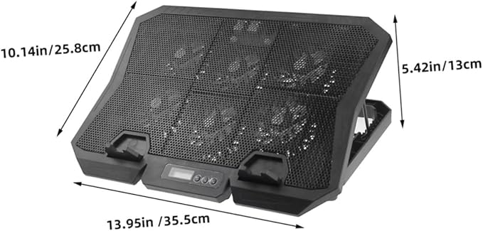 Laptop Cooling Pad with Variable Rate Fan 15.6-inch Silent Cooling Stand for Gaming and Office Laptops with Blue LED Light