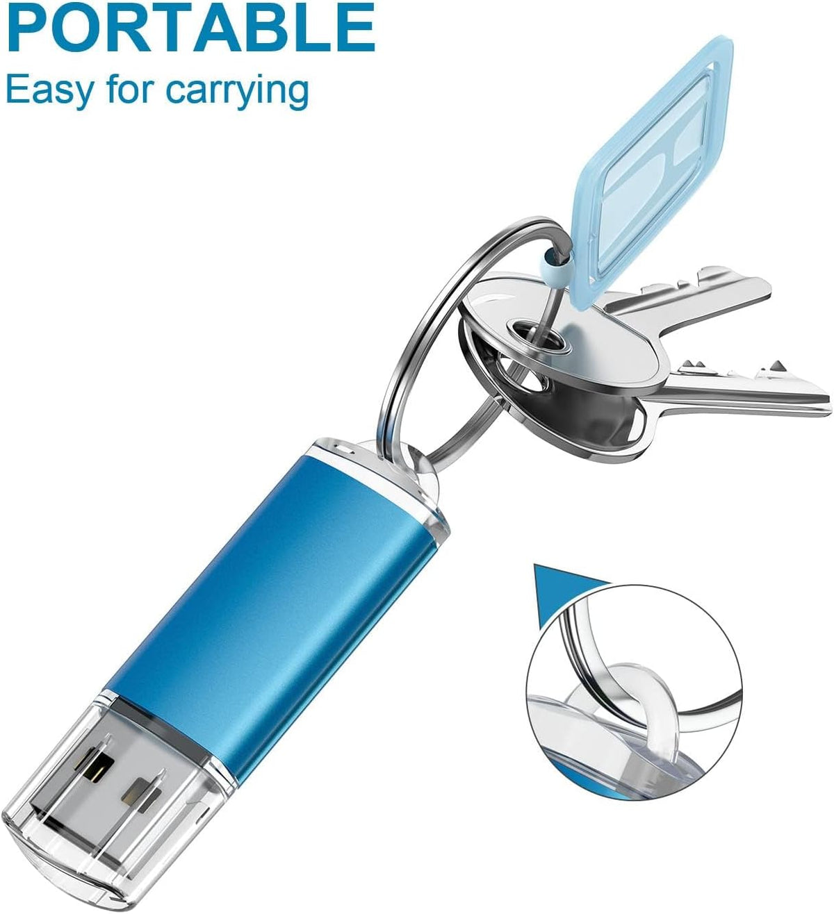 TOPESEL 50 Pack 4GB USB 2.0 Flash Drive High Speed 4G Thumb Drive Memory Stick Jump Drive 4G USB Drive Zip Drive for PC laptops, Tablets, TVs, car Audio (Blue)