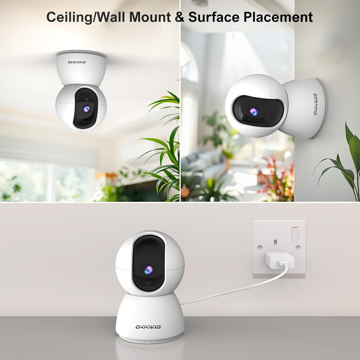 CiKiKWXO 2.4&5G 2K Vision,2-Way (2 Pack) WiFi Indoor Security Camera, HD Pan/Tilt Cameras for Home Security, Baby
