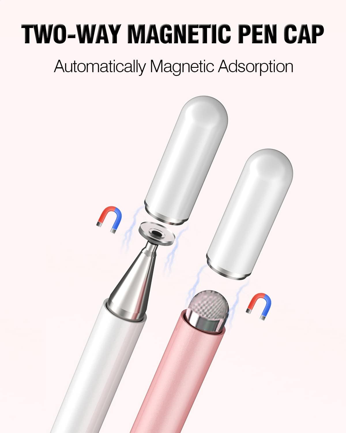 Stylus Pens for Touch Screens, 2 in 1 High Precision Universal Stylus Pen for iPad Compatible with Apple, iPhone, iPad, Android, Microsoft Tablets, Phones, 3 Pack-Blue, Pink, Purple