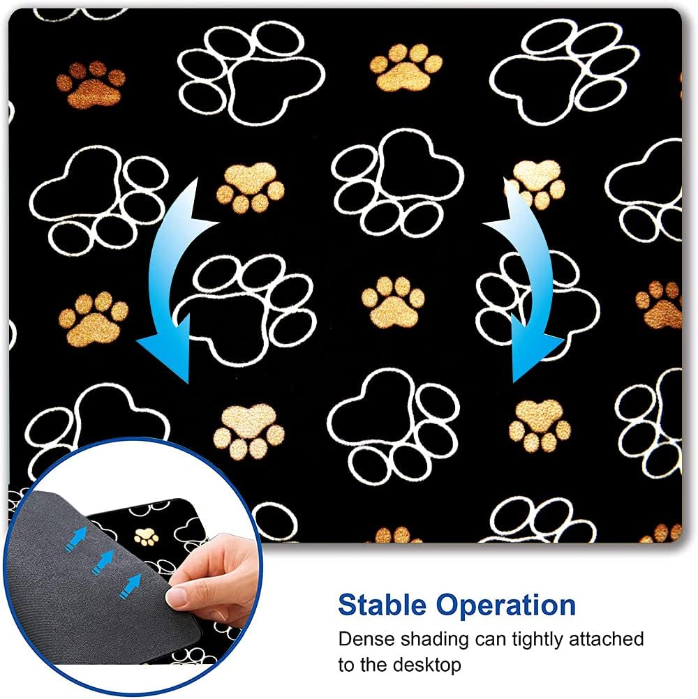 Hokafenle Mouse Pad, Cute Dog Paw Mouse Pad Design, Mouse Mat Square Waterproof Mousepad Non-Slip Rubber Base Computer Mouse Pads for Office Home Laptop