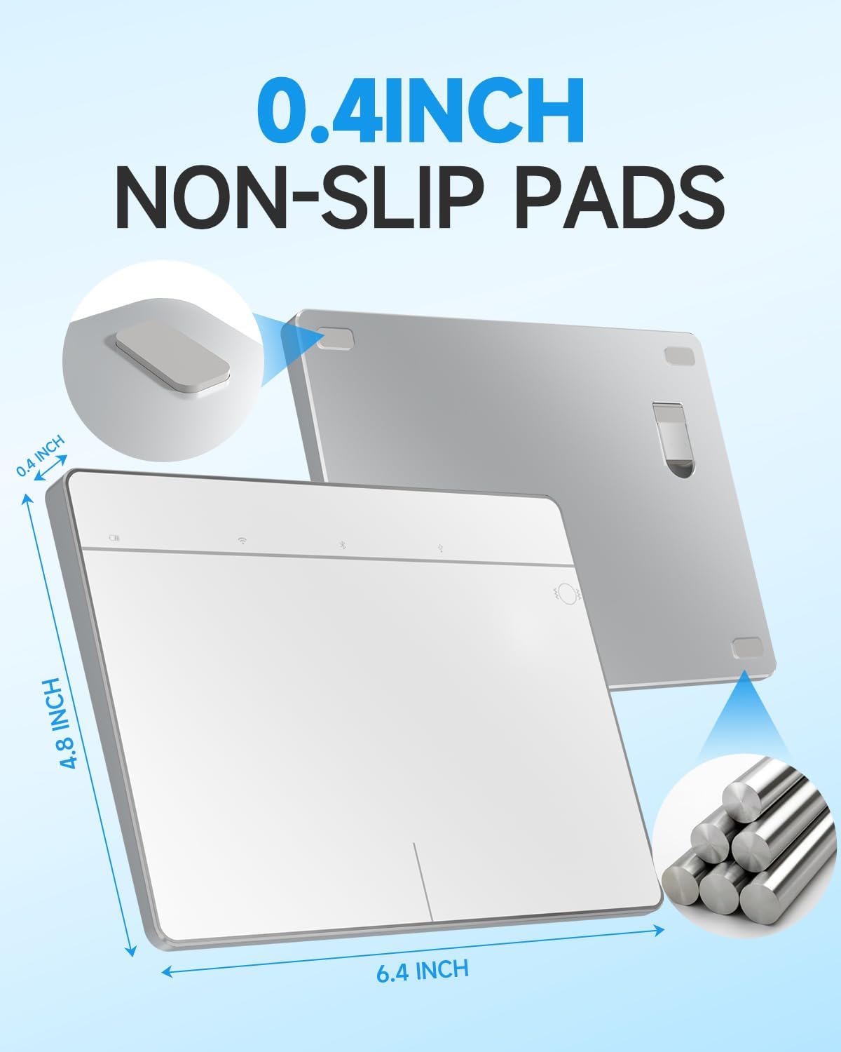 Wireless Bluetooth Trackpad for Windows 10/11, Supports 3 Connection Modes, Portable High-Precision Multi-Gesture Touchpad Mouse Compatible with PC Laptop Computer (White)