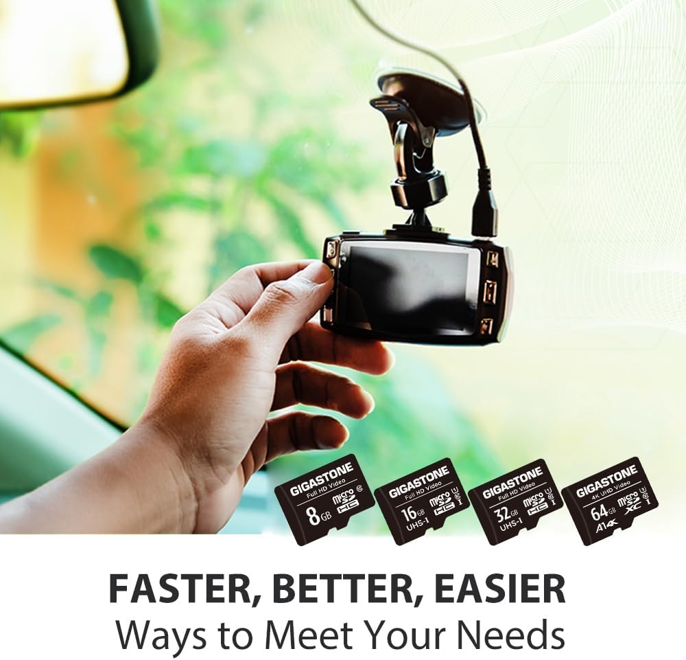 GIGASTONE 64GB Micro SD Card 2-Pack, A1 V30 4K Video Recording, Surveillance Security Cam Action Camera Drone Professional, 90MB/s Micro SDXC UHS-I U3 Class 10