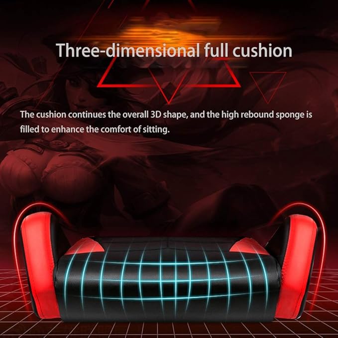 Swivel Chair Gaming Chair Ergonomics Liftable with Footrest Office Chair Massage Lumbar Support Racing Chair for Student Dormitory OfficeRed