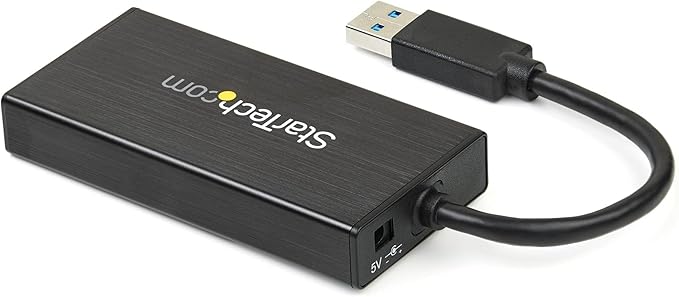 StarTech.com USB 3.0 Hub with Gigabit Ethernet Adapter - 5Gbps - 3 Port - NIC - USB Network / LAN Adapter - Windows & Mac Compatible TAA (ST3300G3UA)