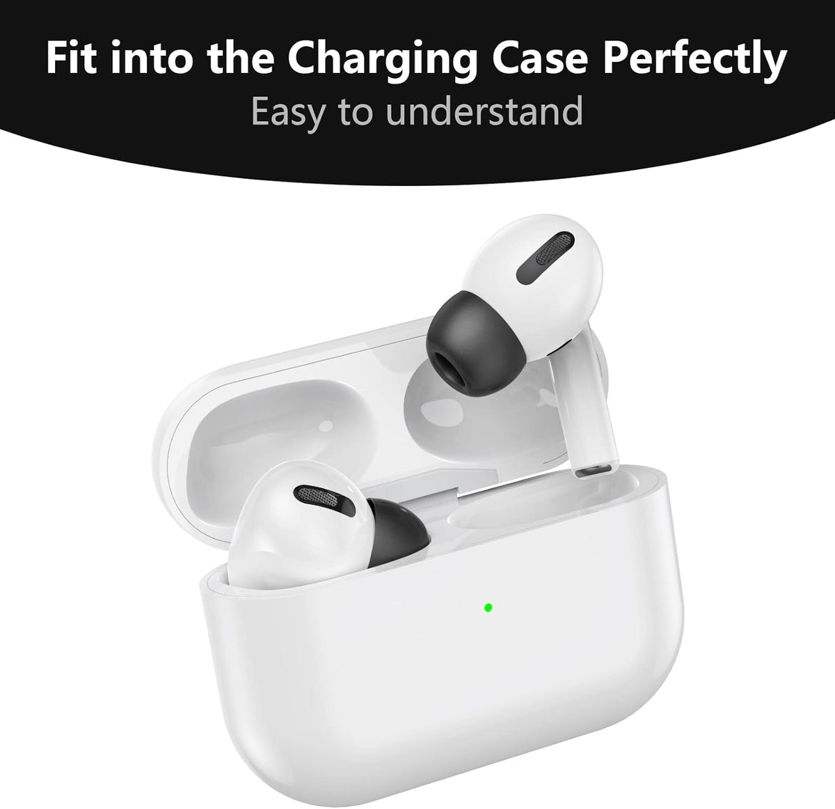 Lanwow Premium Memory Foam Tips for AirPods Pro & AirPods Pro 2nd Generation. No Silicone Eartips Pain. Anti-Slip Eartips. Fit in The Charging Case, Extra Small 3 Pairs (XS, Black)
