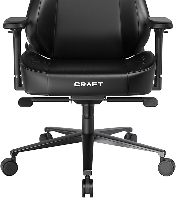 DXRacer Craft L Video Gaming Chair for Adults Ergonomic Office Reclining Computer Chair with Magnetic Head Pillow and Lumbar Support Racing Style Height Adjustable (EPU Leatherette Black)