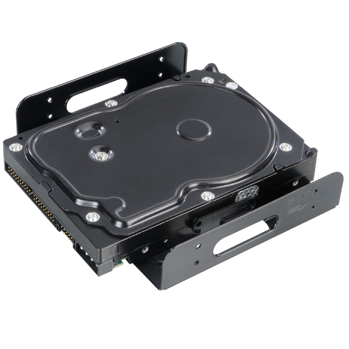 Akasa SSD & HDD Adapter | Fits 3.5" HDD or 2.5" HDD/SSD Into 5.25" PC Bay | Included Anti Vibration Pads and Mounting Screws| Black SECC | AK-HDA-01