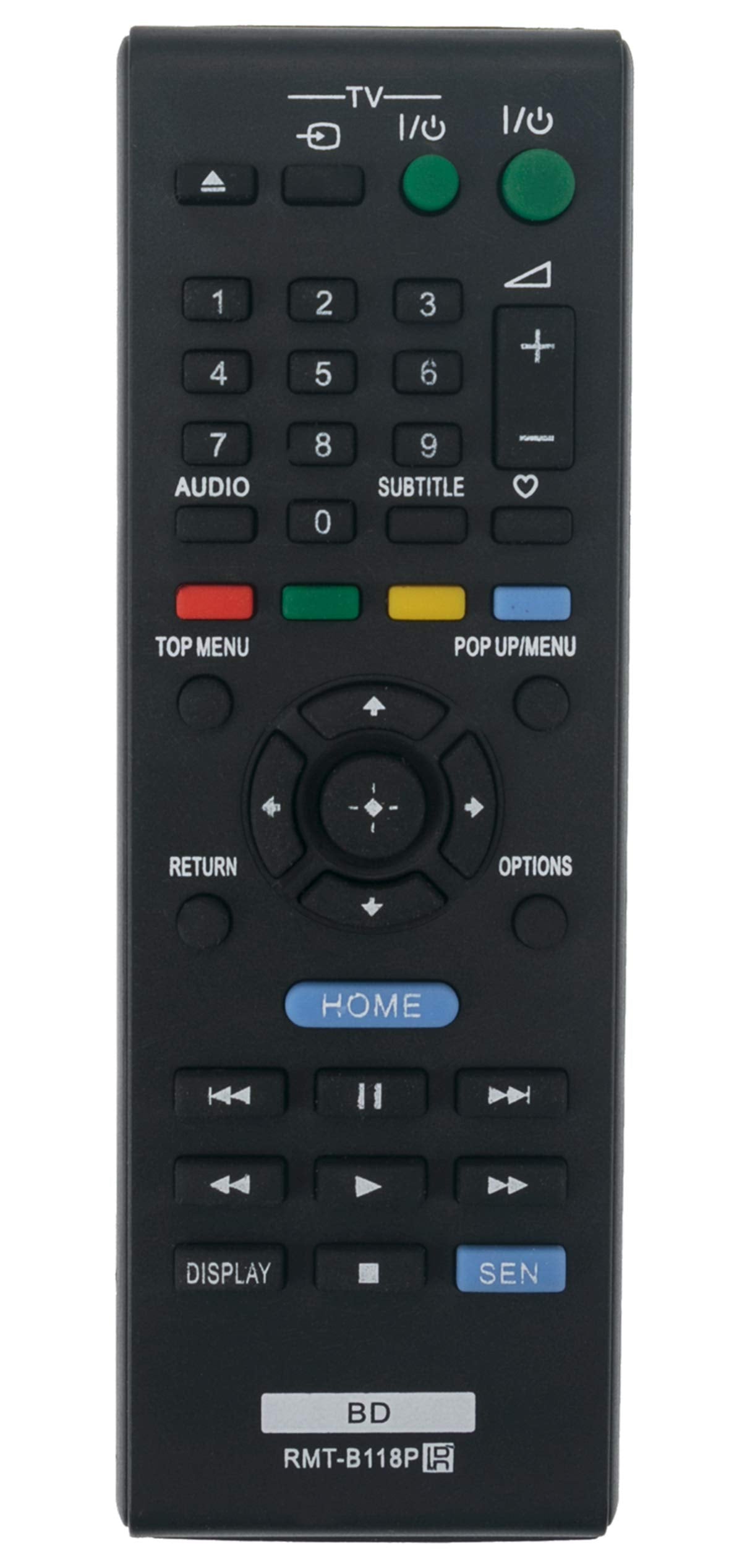 RMT-B118P Replaced Remote fit for Sony BLU-RAY DISC DVD Player BDP-S185 BDP-BX18 BDP-BX186 BDP-BX185 BDP-BX38 BDP-BX39 BDP-BX58