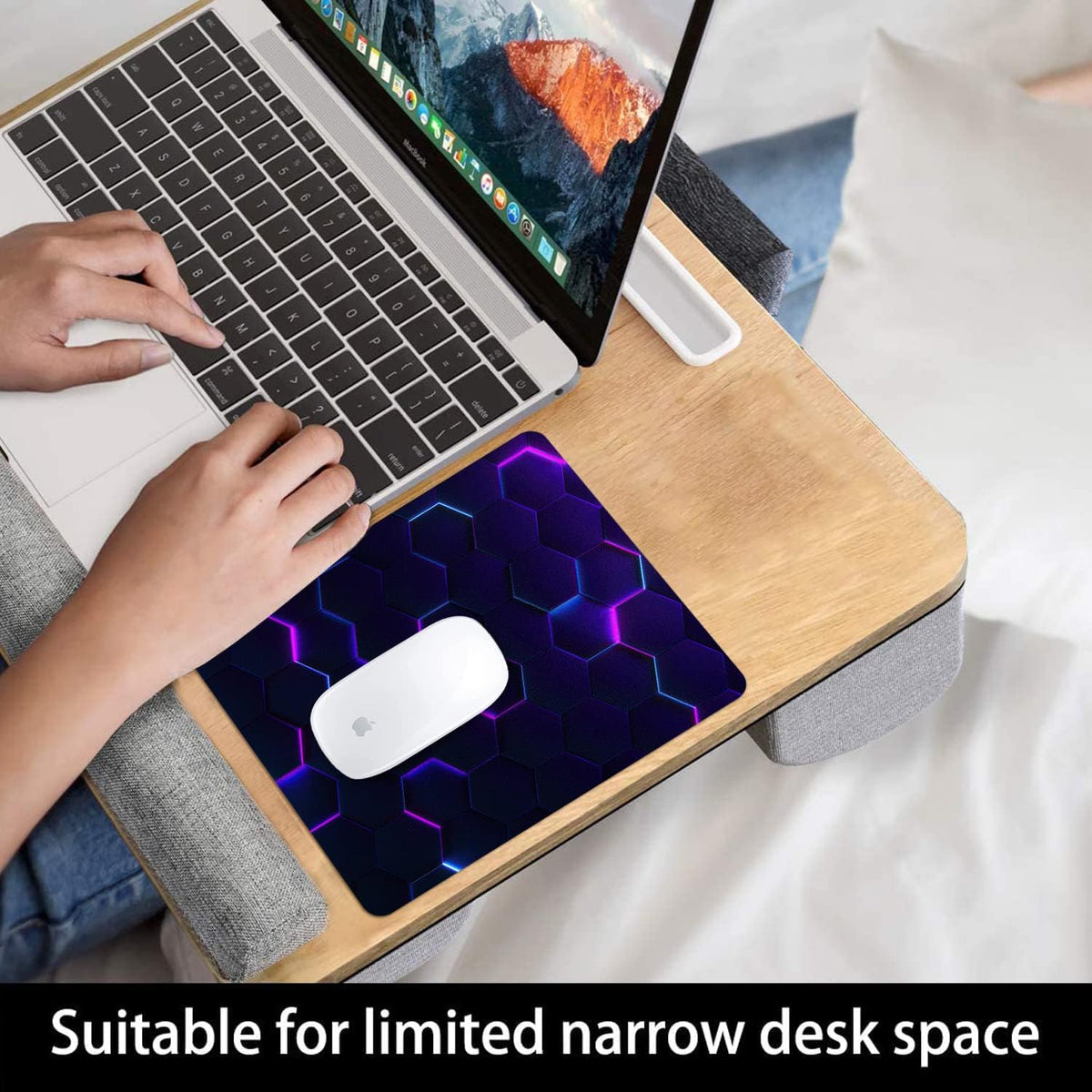 Purple Abstract Art Mouse Pad Personalized Design Computer Laptop Non-Slip Rubber Mouse Pad 9.5x7.9 Inch