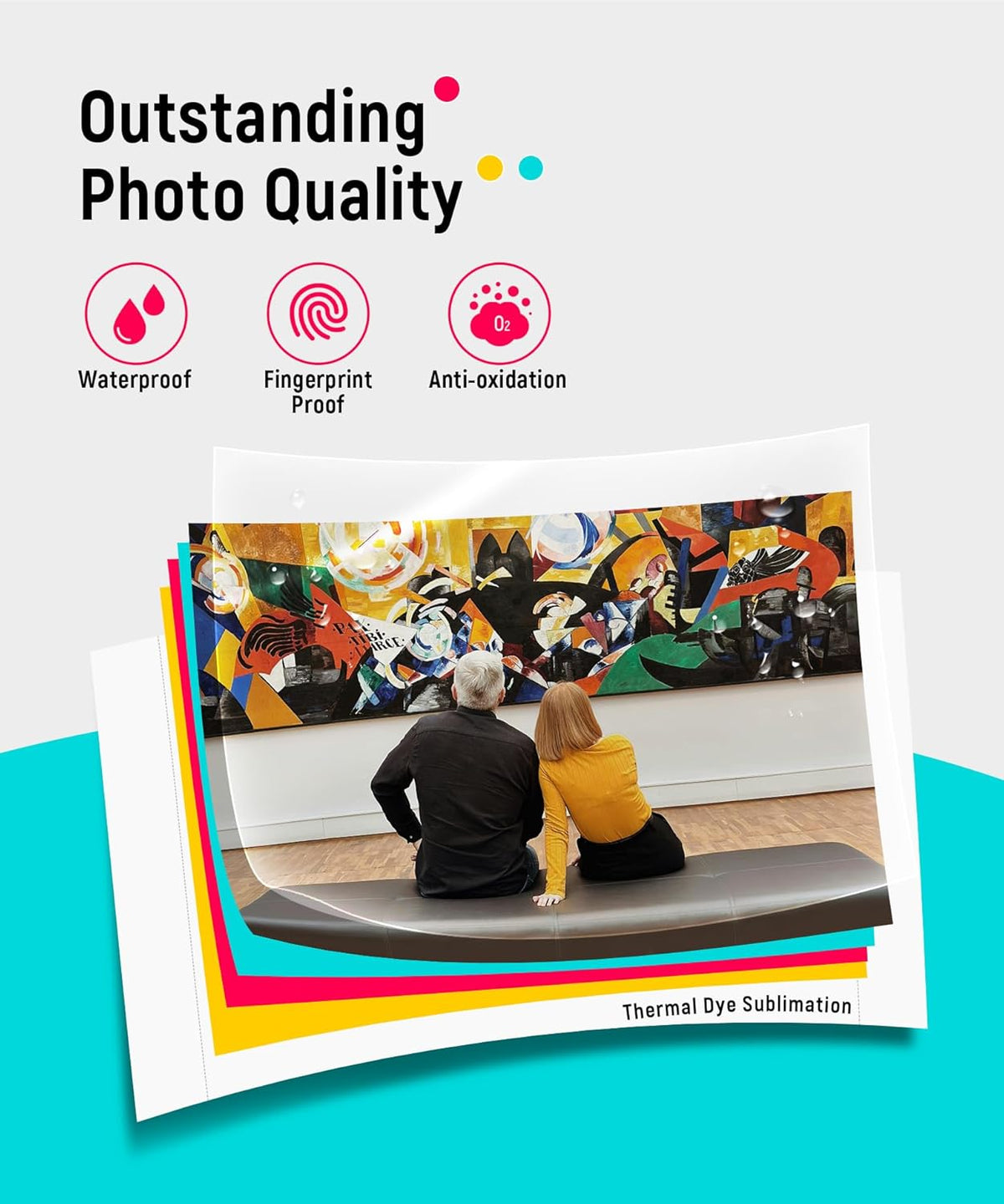 Liene 4x6'' Photo Printer, Wi-Fi Picture Printer, 20 Sheets, Full-Color Photo, Instant Phone Printer for iPhone, Android, Smartphone, Thermal dye Sublimation, Portable Photo Printer for Home Use