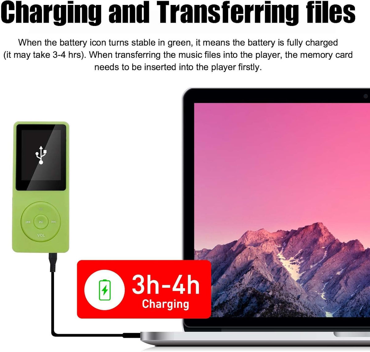 imkavery 64GB MP3 Player with Speaker Earphones Portable Music Player for Kids Support Voice Recording Photo Video