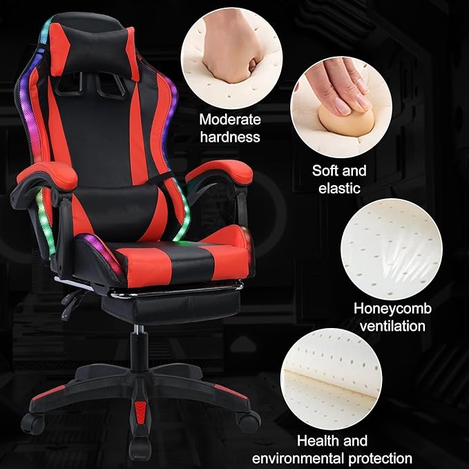 YOXIER Gaming Chair for KidsGaming Desk Chair with FootrestErgonomic Gaming Chair with Massage & Height AdjustableBig and Tall Gaming Chair for Adults with 350lb CapacityVideo Game Chair for K