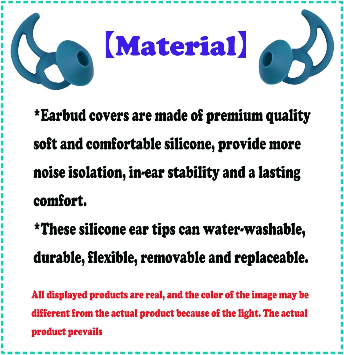 Silicone Earbud Tips 3 Pairs SML Soft and Comfortable Noise Isolation Replacement Blue Ear Tips Compatible with Bose QuietComfort and Sport Earbuds