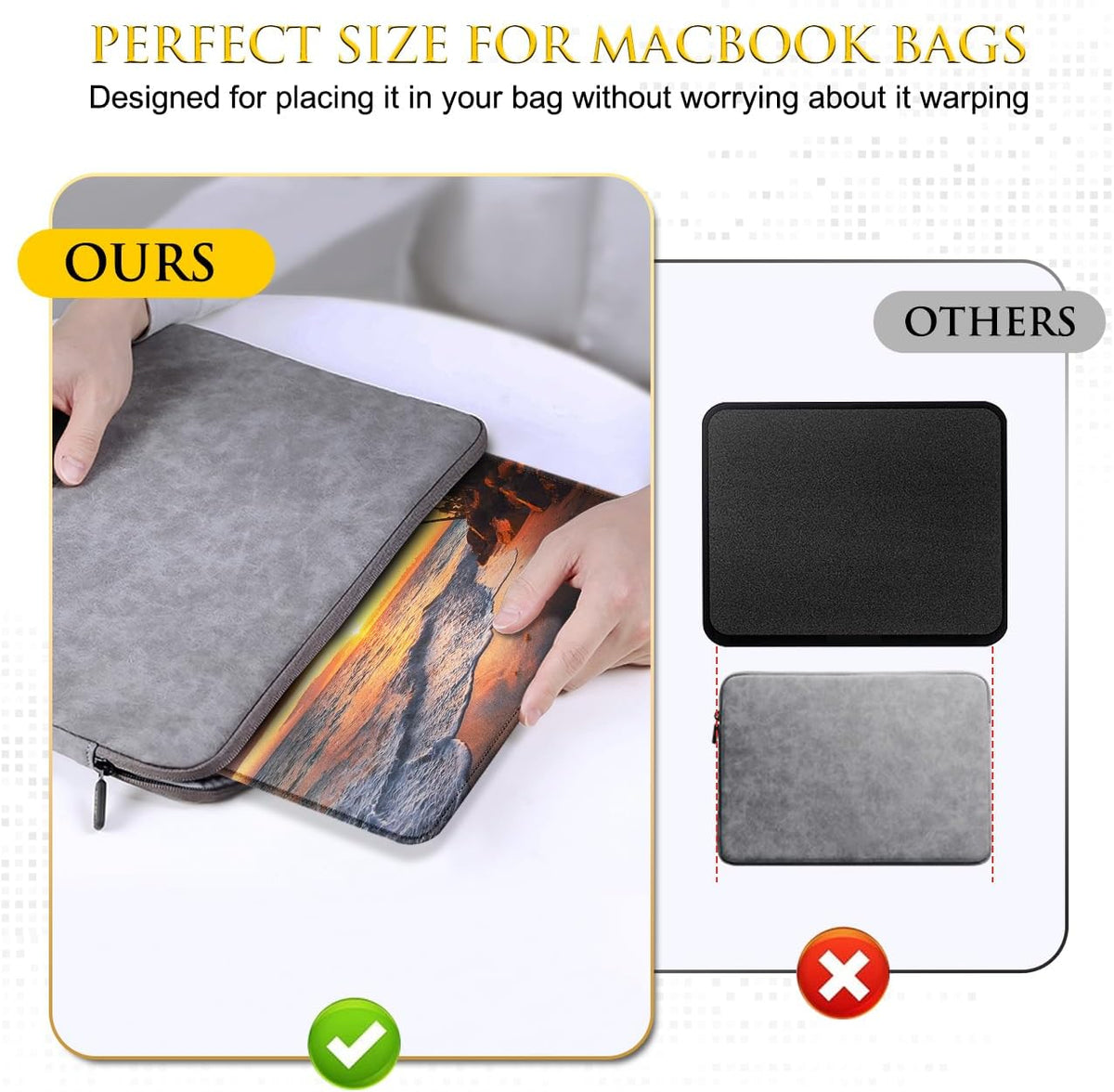 JIKIOU 3 Pack Mouse Pad with Stitched Edge, Comfortable Mouse Pads with Non-Slip Rubber Base, Washable Mousepads Bulk with Lycra Cloth, Mouse Pads for Computers Laptop Mouse 10.2x8.3x0.12in Sunset