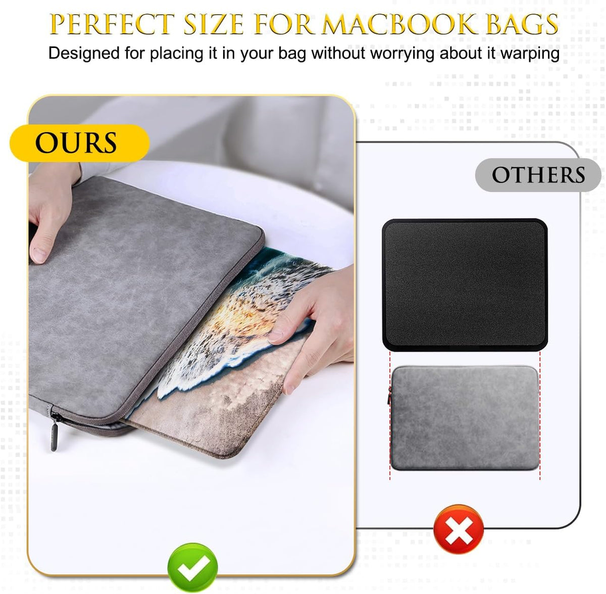 JIKIOU 3 Pack Mouse Pad with Stitched Edge, Comfortable Mouse Pads with Non-Slip Rubber Base, Washable Mousepads Bulk with Lycra Cloth, Mouse Pads for Computers Laptop Mouse 10.2x8.3x0.12in Beach