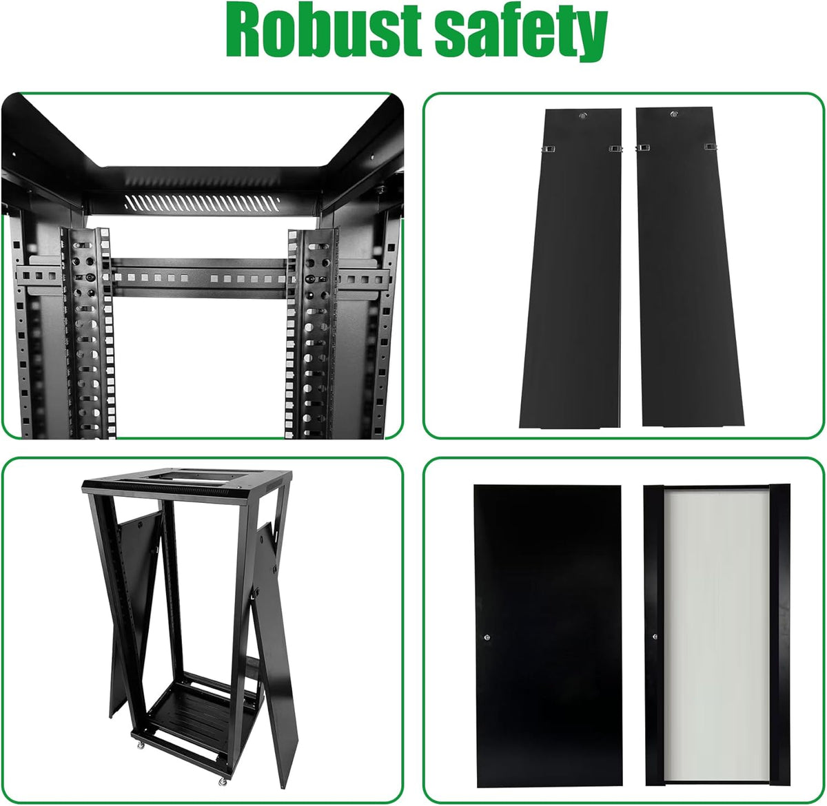 27U Server Cabinet Rack Enclosure,with Caster Wheels 2 Server Temperature Fans Locking Glass Door Removable Side Panels 27U Network Cabinet 22" Installation Depth,Standard 19" Equipment