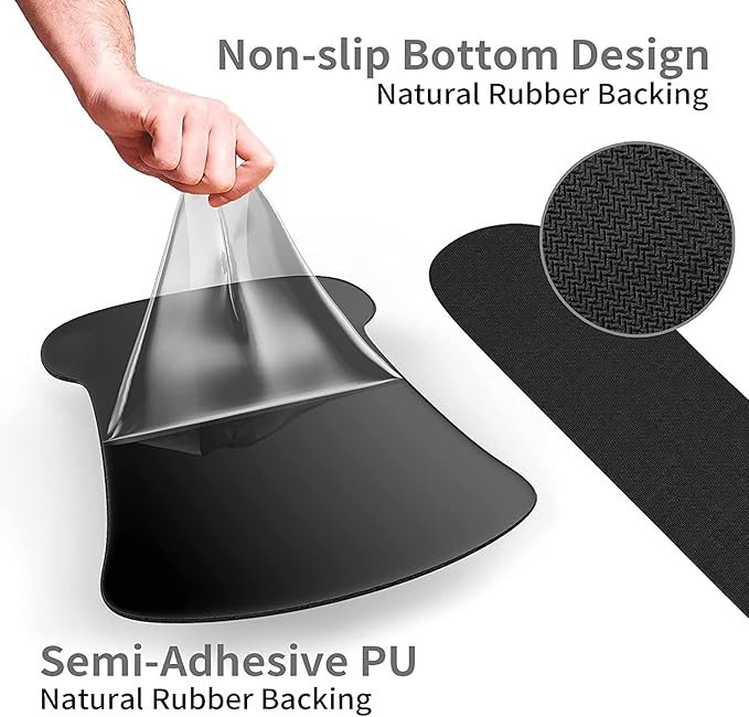 Mouse Pad Wrist Guard and Keyboard Wrist Rest Ergonomic Wrist Protection Non-Slip Rubber Base Mouse Pad Sunflower and ECG Stethoscope Pattern Personalized Fashionable Black Office Accessories