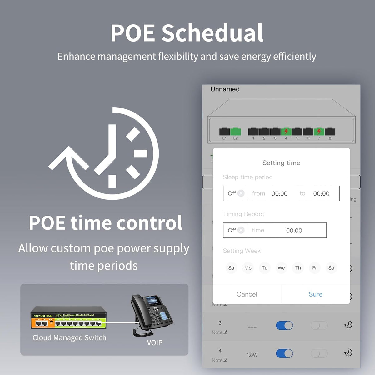 POE Switch, 10 Port Gigabit Switch, Easy Smart Cloud Managed Switch/Ethernet Splitter for Small Bessiness/Home Network & Power Management, Fanless & Metal Design, VLAN. (10 gigabit Ports|120w 8*POE+)