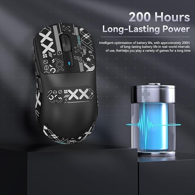 MAMBASNAKE Attack Shark X3 Wireless Gaming Mouse 49g Ultralight PixArt PAW3395 26000 DPI Bluetooth/2.4Ghz /Wired Tri-Mode 200Hrs Rechargeable Battery Kailh GM8.0 Switch for PC/MAC/Win Black&T