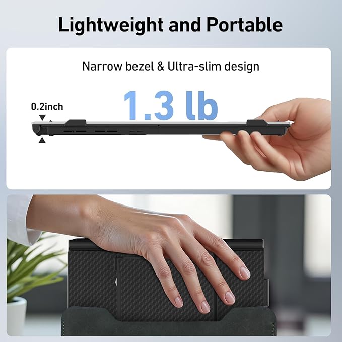 Vixtan 1.3lbs Ultra-Light Laptop Screen Extender 14 FHD 1080P Portable Dual Monitor Ultra-Thin Plug & Play for 13-17 Laptops