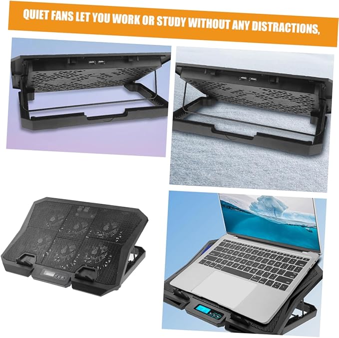 Laptop Stand Cooling Fan Laptop Cooler Holder for Ergonomic Use Office Sturdy Design to Reduce Neck Strain and Comfort