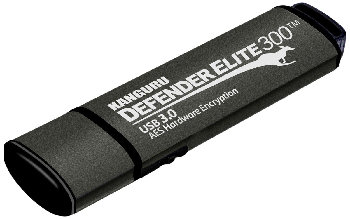 Kanguru Defender Elite300 - 64 GB Hardware Encrypted Flash Drive - FIPS 140-2 Certified - SuperSpeed USB 3.0 - Water Resistant