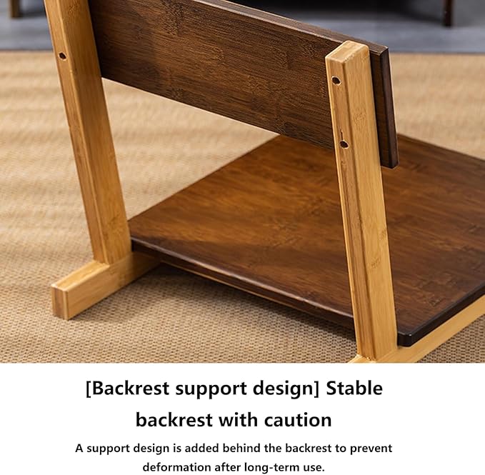 BTZHY Floor Chair Portable Floor Chair Legless Tatami Chair Solid Wood Legless Reclining Chair Home Windowsill Lazy Back Chair Living Room Meditation Floor Chair(A)