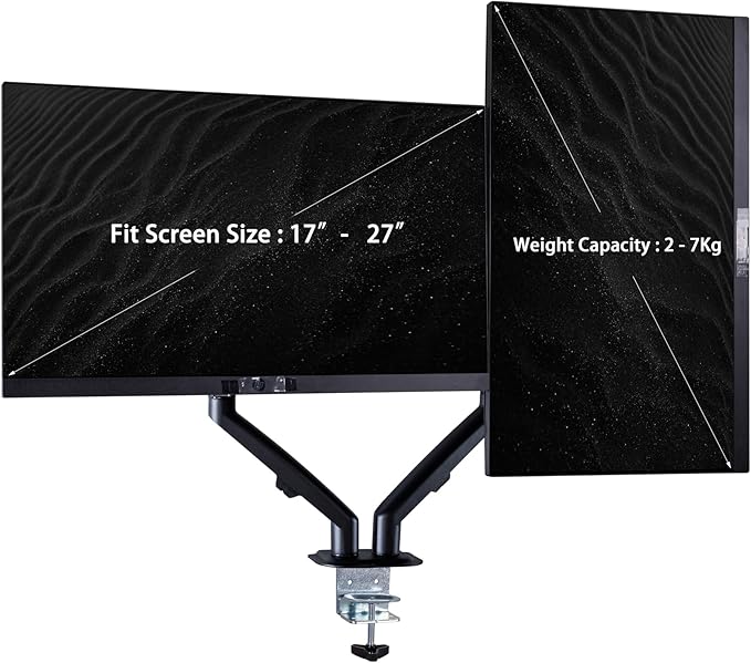 HP Series 5 Pro 527pq 27 QHD IPS Monitor with 5ms Response Time Anti Glare Flicker Free VESA Mount (100mm) Displayport HDMI (9D9S0UT#ABA) 2 Pack w/DKZ Hub & ErgoFlexy Dual Mount Arms