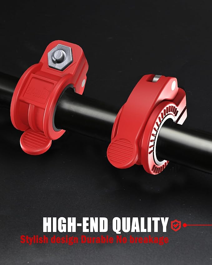 ZY-HUAN 1 Inch Barbell Clips, Adjustable Barbell Collars 23–30mm, Weight Clips for Dumbbells, Nylon Clamps with 6 Inserts