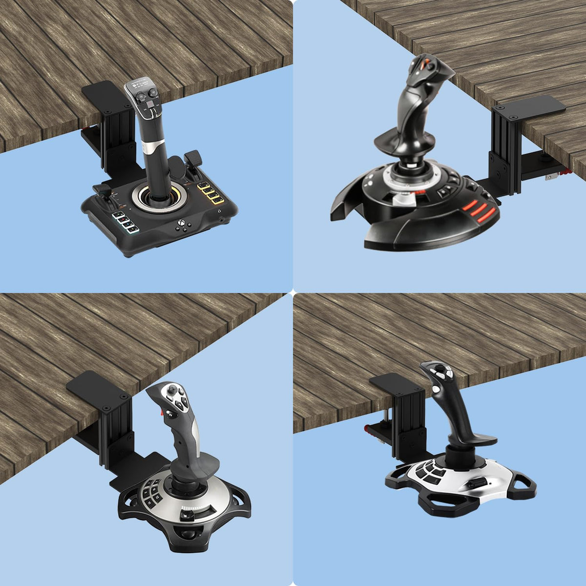 Quick Release Desk Mount: Compatible with WINWING URSA MINOR Space/Airline Joystick, Thrustmaster SimTask FarmStick/T.Flight HOTAS ONE, Compatible with Logitech G Extreme 3D Pro Joystick, Turtle Beach VelocityOne Flightstick