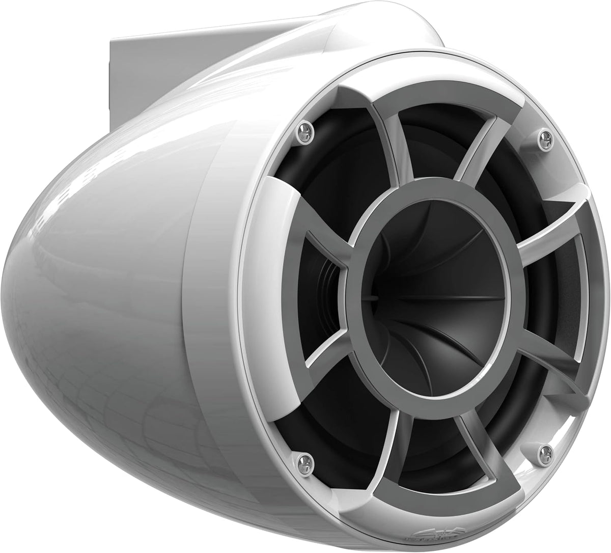 wet sounds Rev 8 White V2 Revolution Series 8" White Tower Speakers w/Silver Aluminum Fixed Clamp