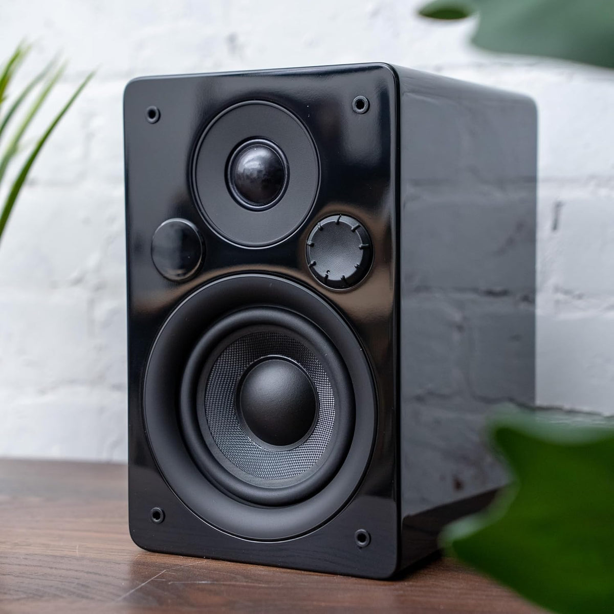 Peachtree Audio M24x Powered Bluetooth Bookshelf Speakers (Pair) – Real Bamboo | Hi-Fi Sound, 5.25” Woofer, RCA, Optical, USB Charging, Subwoofer Out | Ideal for TV, Turntables & PCs