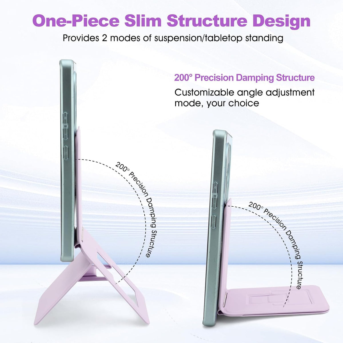 Phone Stand, Foldable Magnetic Phone Tripod, Angle Adjustment & Strong Magnets PU Leather Phone Stand, Compatible with All Smart Phone 16/15/14/13/12 (Purple)