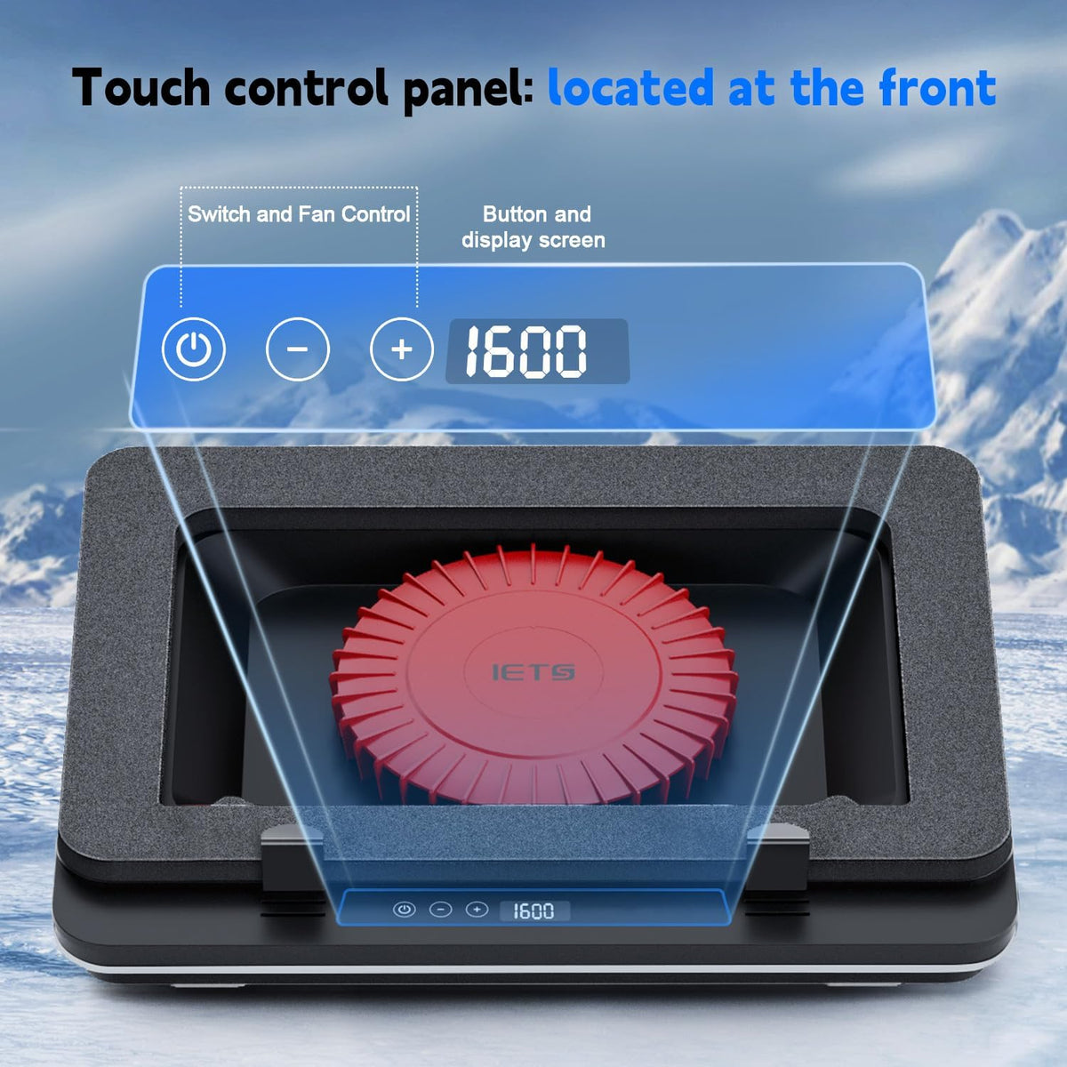 GT600 Laptop Cooling Pad Equipped Gigantic Turbo-Fan(5.5inch Diameter),Sealed Foam for Rapid Cooling Gaming Laptop,14.1-19.3 inch Laptop Cooler with Adjustable Brackets,Dust Filter,Touch Start