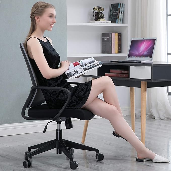 Armrest Bedroom Study Gaming Chairs Comfortable Soft Desk Chairs with Breathable Mesh Back Executive Computer Chair 57 * 52 * 96CM(Color:Orange)