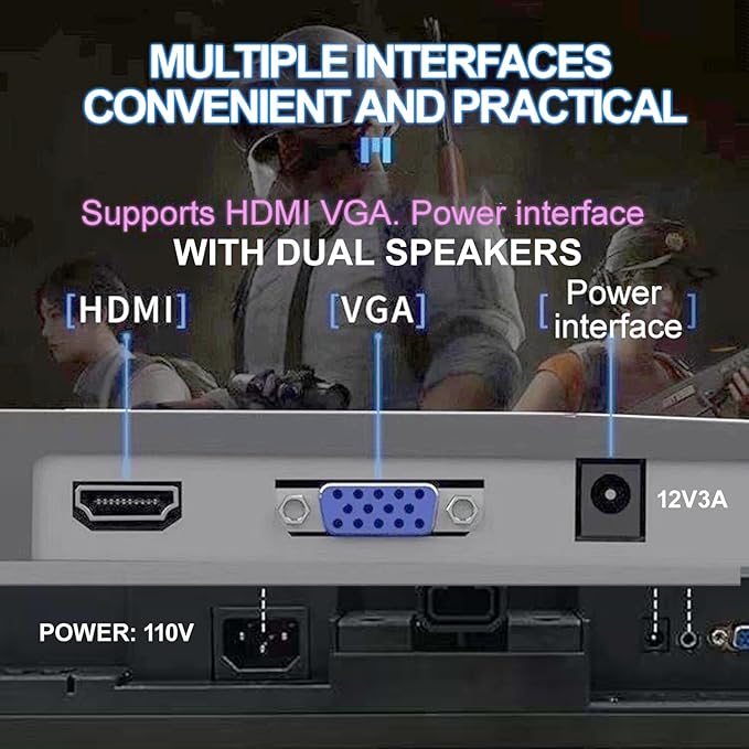 20 '' HD (1600 x 900) Monitor 60Hz with Audio Refresh Rate HDMI x1 Small Thin Monitor for laptops Computers and desktopsLED Display