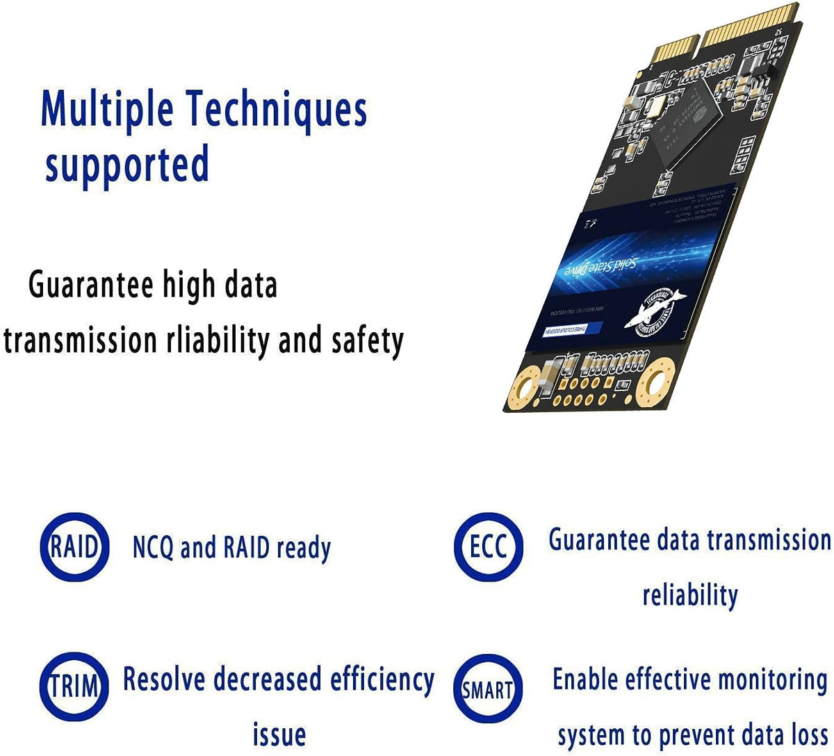 Dogfish mSATA SSD 256GB 3D NAND TLC SATA III 6 Gb/s, mSATA (30x50.9mm) Internal Solid State Drive - Compatible with Desktop PC Laptop - (MSATA 256GB)