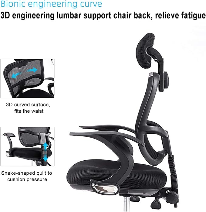 Office Chair Gaming Chair Computer Chair High Back Computer Chair Executive Swivel Chair Height Adjustable Desk Chair with Lumbar SupportBreathable Mesh Recliner Chair Gaming Chair for Men