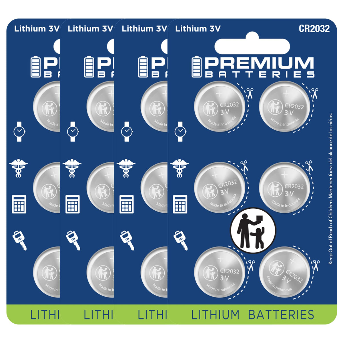 Premium CR2032 Battery Lithium 3V Coin Cell - Japanese Engineered High Capacity Batteries 24 Pack