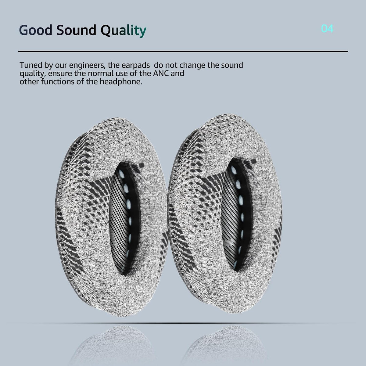 Cooling-Gel QuietComfort 35 / QC35 ii Replacement Ear Pads for Bose Headphones, Also Fit for Bose QC45 QC35 QC25 QC2 QC15/ Around-Ear 2 AE2i AE2w/ SoundTrue & SoundLink Series, Dark Grey
