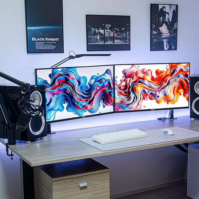 Kado Dual Gaming Monitor Setup - 2-Pack 24.5 165Hz 1ms 1920x1080 Flat Screen AMD FreeSync Premium Panoramic Gaming Multi-View Split Screen Streaming VESA Mount HDMI DisplayPort Built-in Speakers