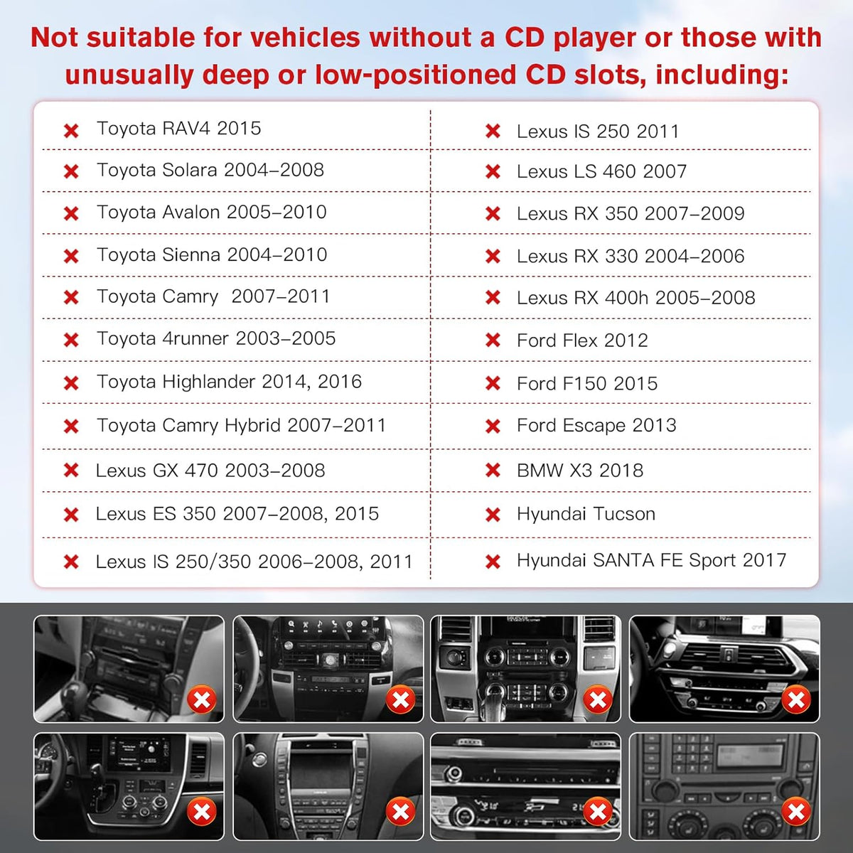 iGoevo 7"10.26" Extended Arm CD Slot CarPlay Screen Mount Higher Viewing Position for Better Visibility, Extra