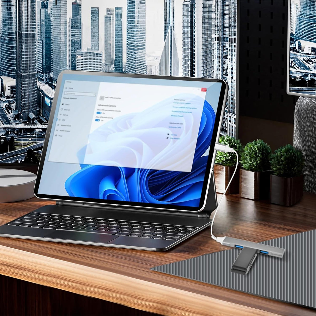 4 Ports USB C to USB Hub, Aluminum Type C to USB A 3.0 Adapter, Plug and Play USB Extender for MacBook Pro/Air, Laptop, Keyboard and Mouse