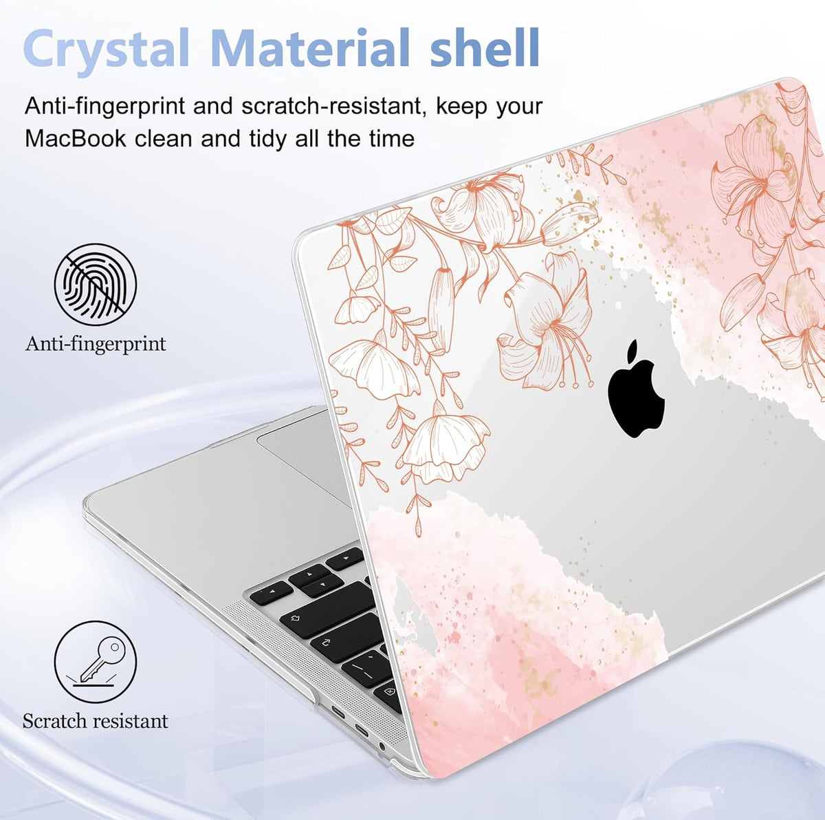 for MacBook Pro 16 inch Case 2019 2020 Release Model A2141, Plastic Hard Shell Cover with Keyboard Cover for MacBook Pro 16 inch with Touch Bar & Touch ID - Watercolor Floral