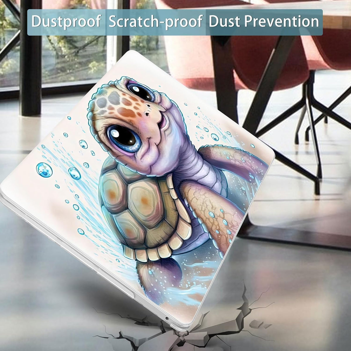 Mektron for MacBook Pro 13-inch Case 2022 2021 2020 Release A2338 M2 M1 A2289 A2251, Printed Plastic Hard Shell Cover for New MacBook Pro 13.3-inch Touch Bar Fits Touch ID,Cute Turtle