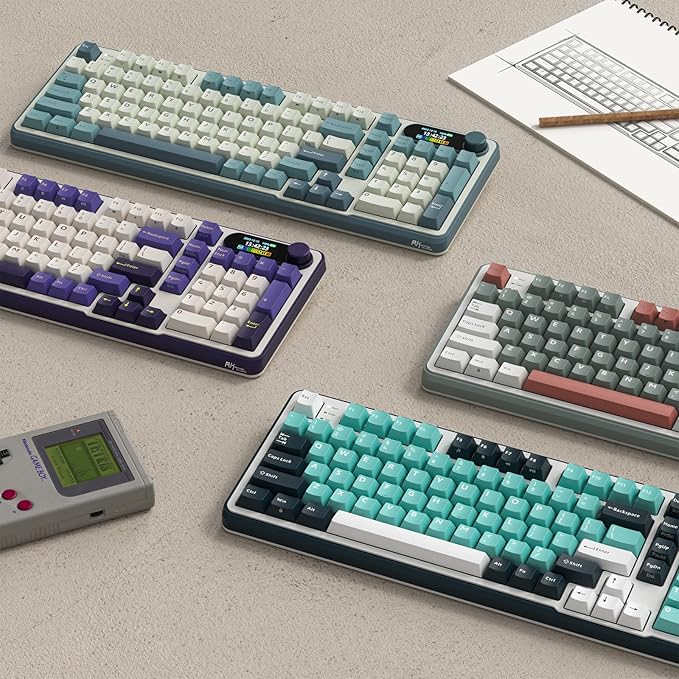 RK ROYAL KLUDGE S98 Mechanical Keyboard w/Smart Display & Knob Top Mount 96% Wireless Mechanical Keyboard BT/2.4G/USB-C Hot Swappable Software Support Massive Battery 98 Keys