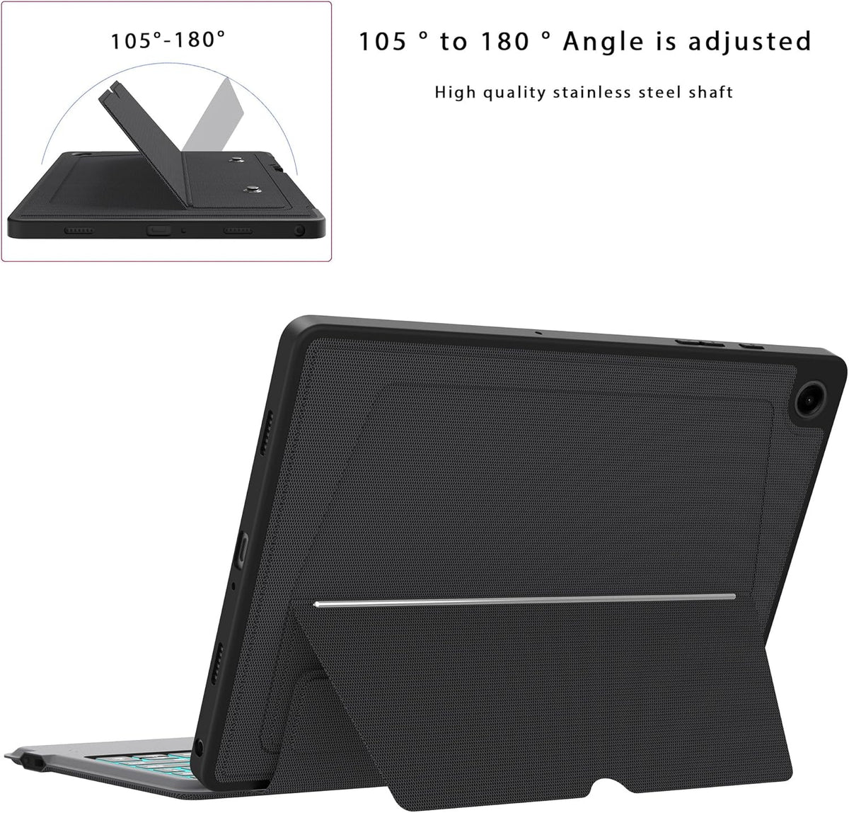 for Galaxy Tab A9+ 11 inch Case with Keyboard - Rainbow Backlit Detachable Tablet Keyboard Cover with Touchpad - Auto Wake-up/Sleep Keyboard Case with Pen Holder for Samsung Galaxy Tab A9 Plus 5G 2023